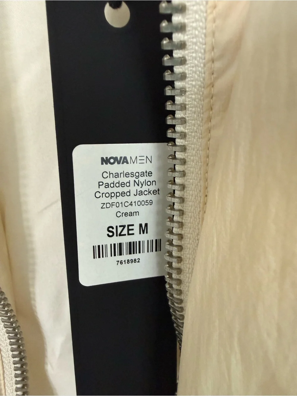 Fashion Nova Cream Zip-Up Bomber Jacket